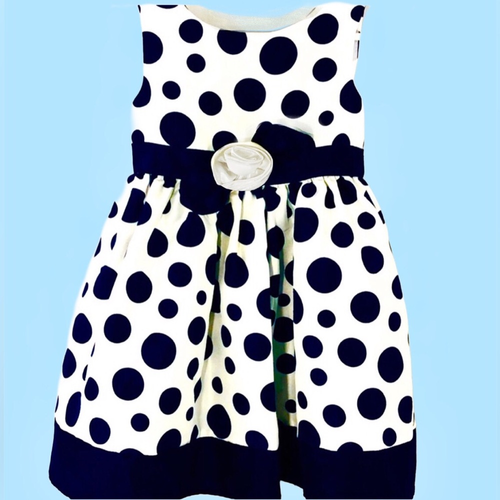 Jenny & Me Navy Polka-Dot Sz 18-24 Dress